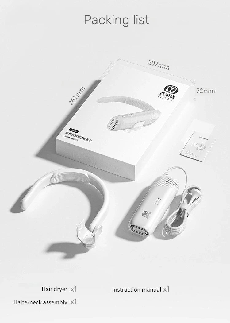 1400W EU Specific Pet Dryer Negative Ion 2-in-1 Hanging Neck/Handheld Hair Drying Blowing for Dog/Cat Bathing Drying&Shaping