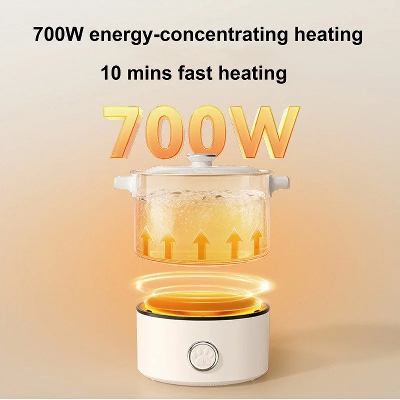 110V 220V Electric Cooking Pot 2L Folding Hotpot Multicooker Fried Pan Rice Cooker Dual Voltage Electric Skillet For Travel