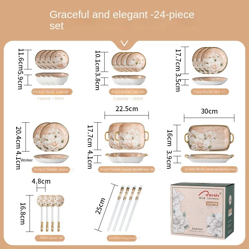 High-quality Ceramic Spoons Wholesale Combinations Household Gift Tableware Sets