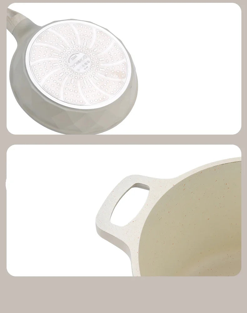DONNOR Non Stick Uncoated Deep Frying Pan Fish Pot Milk Pot Cookware Sets Stove Universal Soup Pot Removable Kitchen Cookware