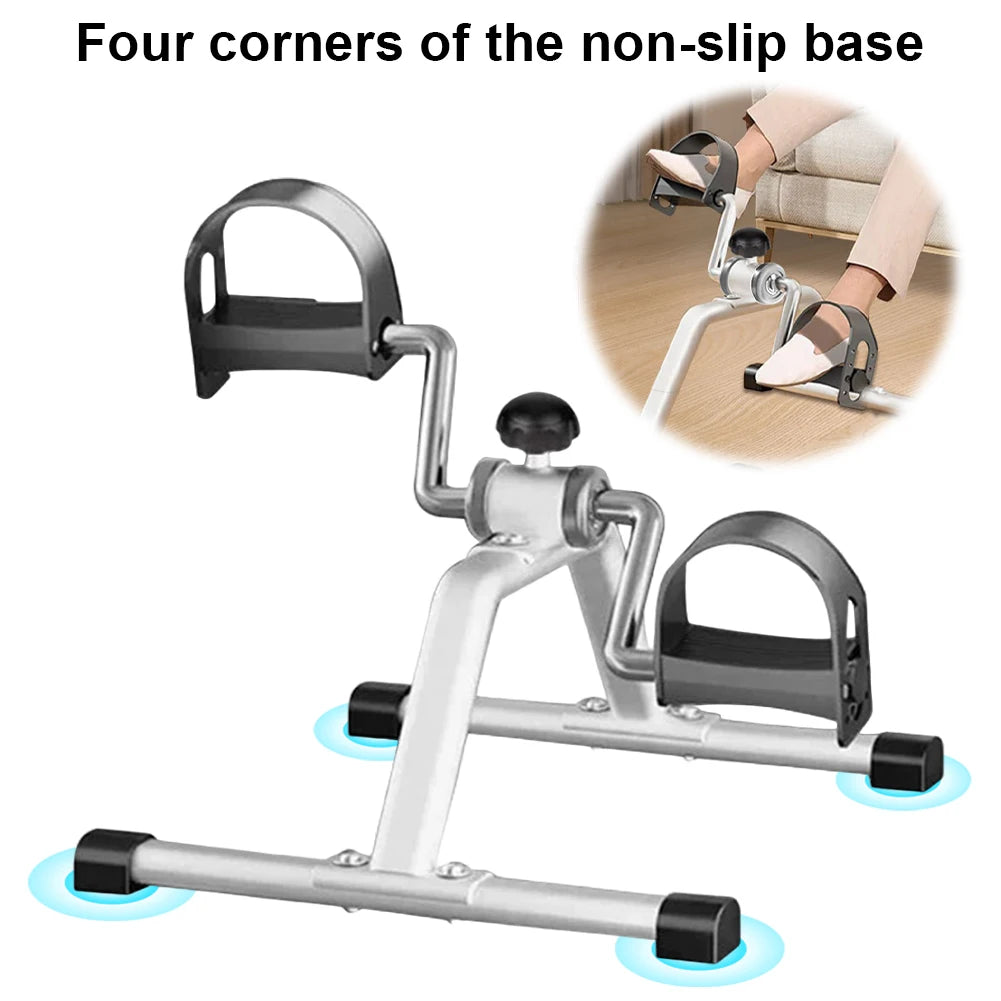 Mini Pedal Exerciser Exercise Bike Indoor Under Desk Bike Pedal Exerciser for Elderly Leg Rehabilitation Home Fitness Equipment