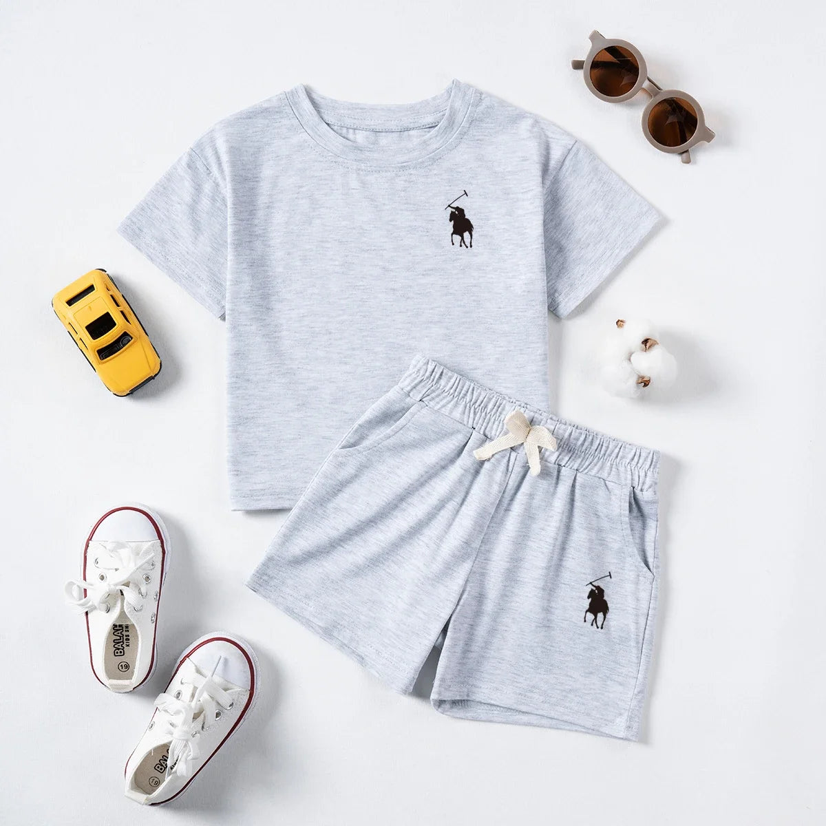 Summer Cotton Toddler 2pcs Boys Girls Printed Round Neck Top + Shorts Set Comfortable Skin-friendly Casual Clothing 2024 New