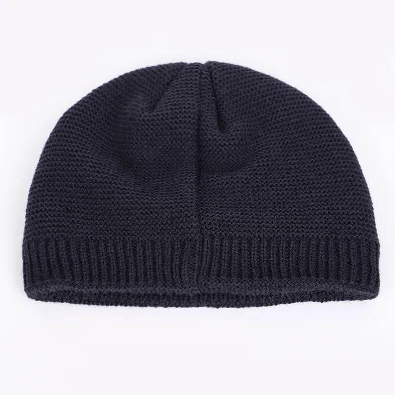 2025 New winter knit hats men's and women's outdoor warm thickening plus velvet loose caps Skullies brand winter ski male bone - AIAZ