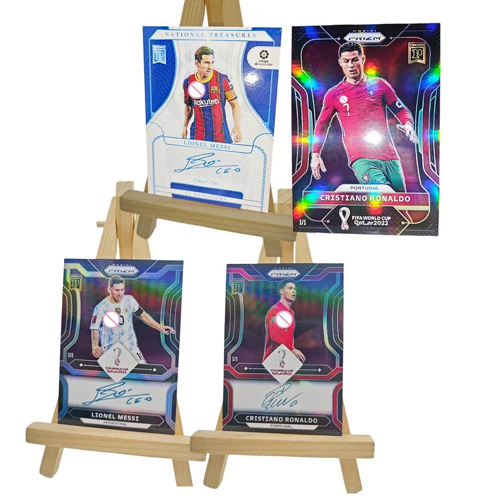 Panini collectible card laser flash DIY Messi Cristiano Ronaldo Kylian Mbappe David Beckham Card bricks Holiday gifts 1.5mmthick - AIAZ
