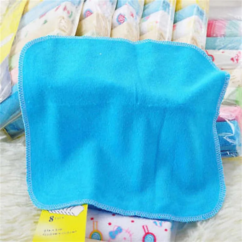 8pcs/Set Soft Cotton Baby Infant Newborn Bath Towel Washcloth Feeding Wipe Cloth Towels For Infant