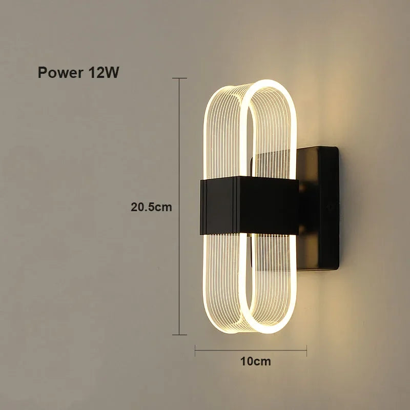 Luxury Creative Super Bright Living Room Bedroom Bedside Hotel Wall Lamp Transparent Line Guided LED Home Lighting Decoration