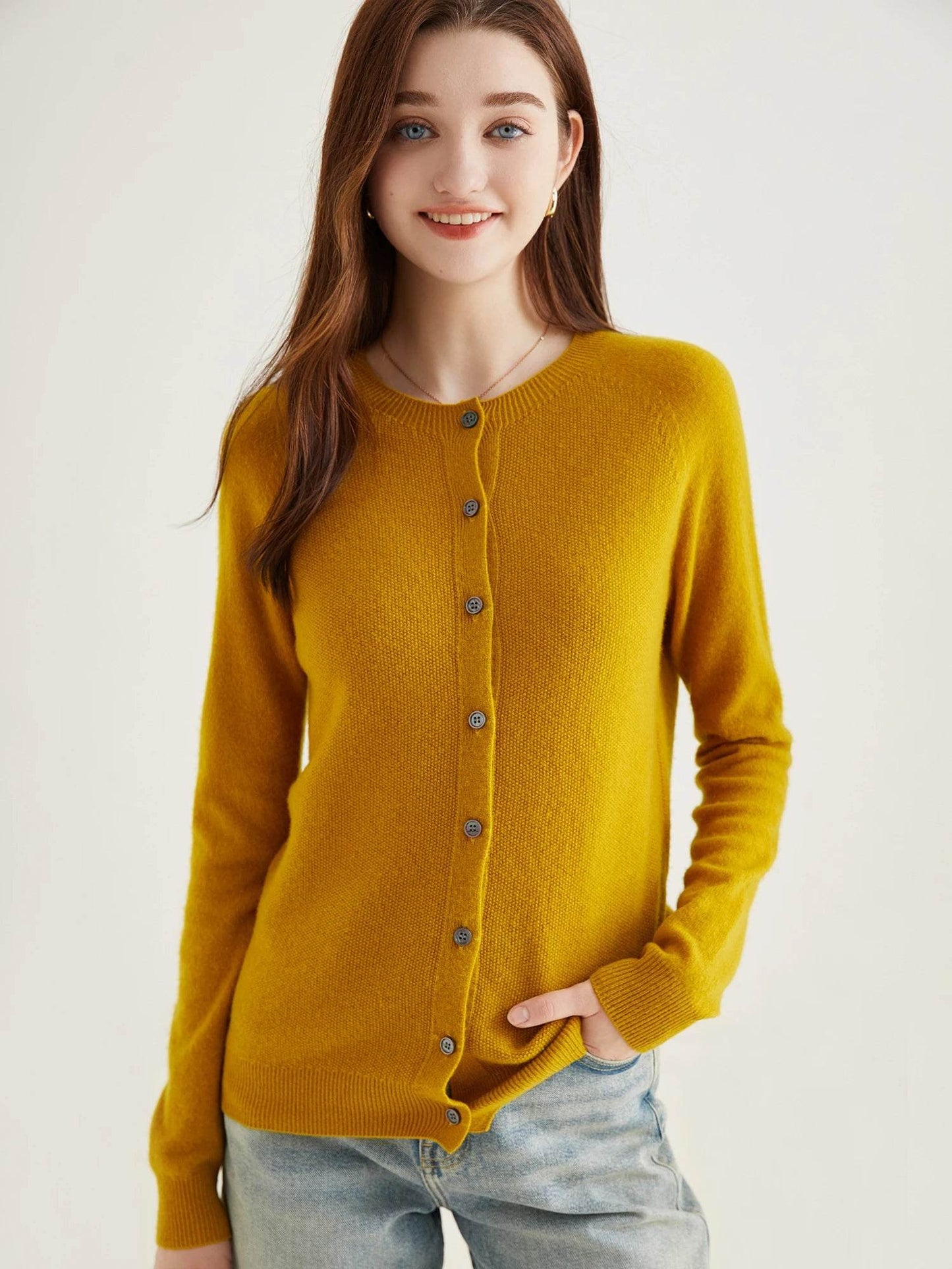 Knit Cardigan for Women Sweater Woman Long Sleeve Top 100% Wool Cardigans Sweaters Vintage Coat Knitwears Jacket Female Clothing - AIAZ