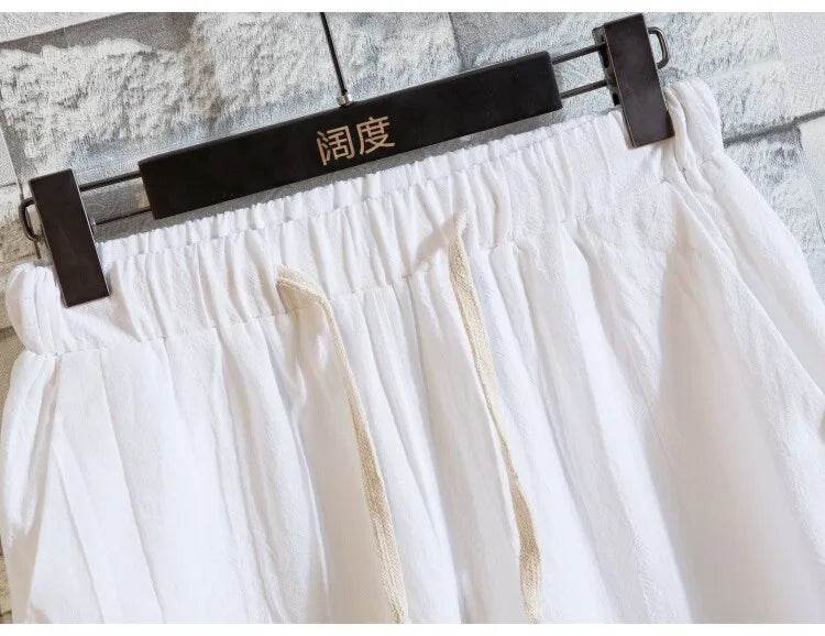 men's casual shirts (Shirt + trousers) 2025 summer men shirt Man Cotton and linen shirts Short sleeve men A set of clothes M-5XL - AIAZ