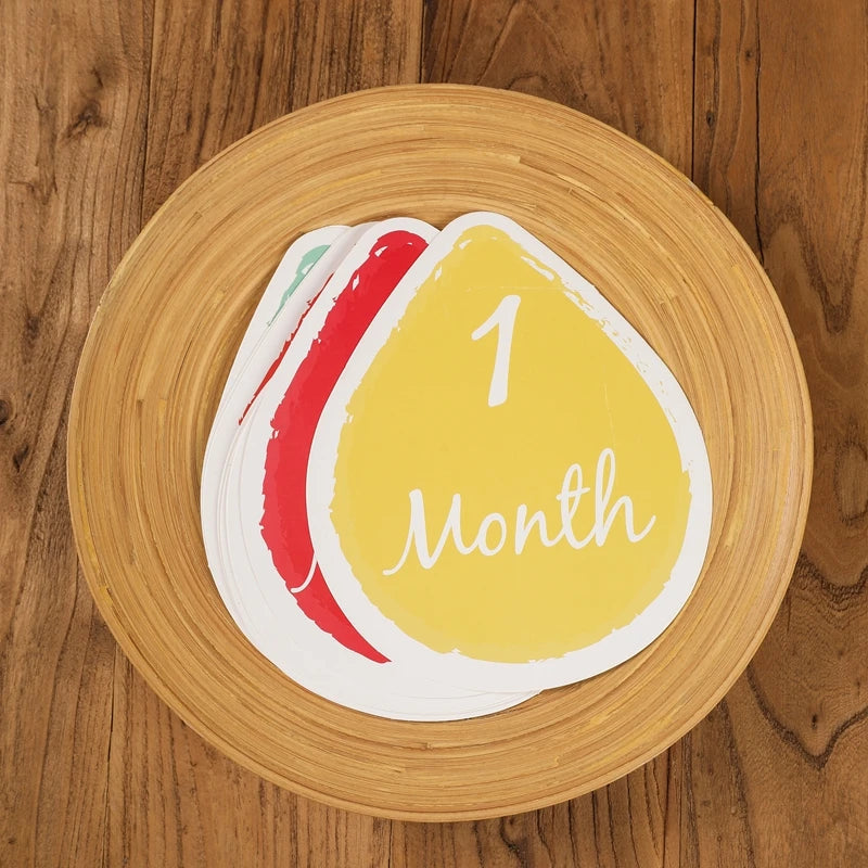 Newborn Milestone Cards Paper Number Monthly Memorial Milestone Photo Cards Commemorative Baby Birth Baby Photography Props