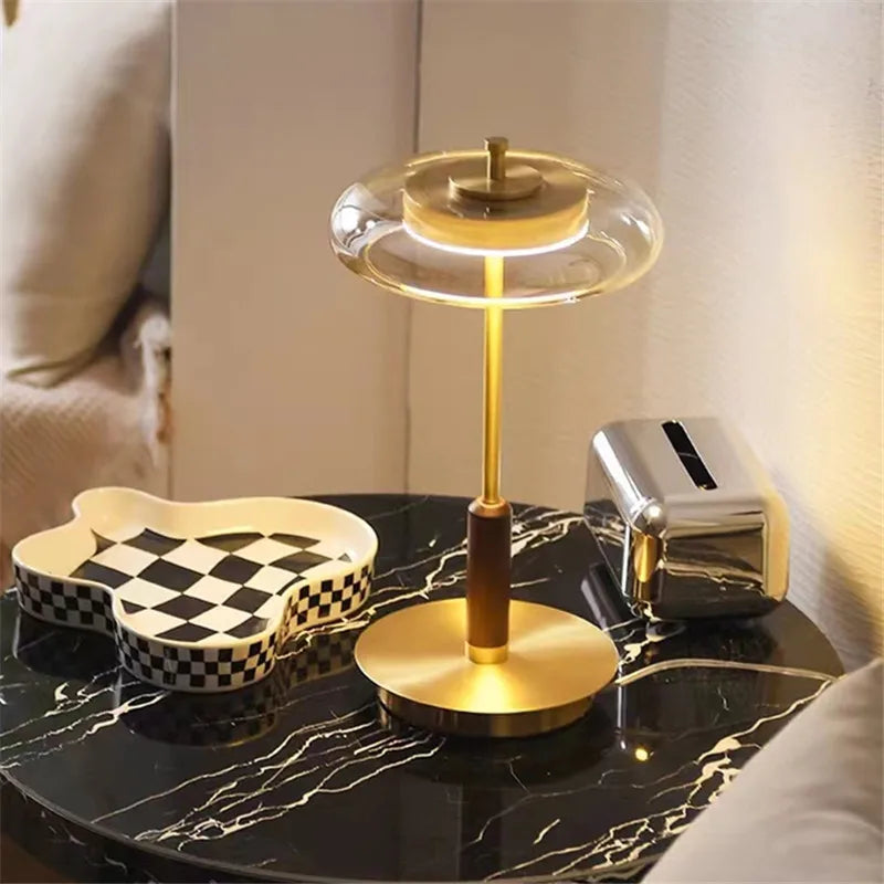 Retro Glass Floor Lamp Luxury Gold Lustre Glass Floor light for Living Room Bedroom bedside Mushroom Metal Art Design Table lamp