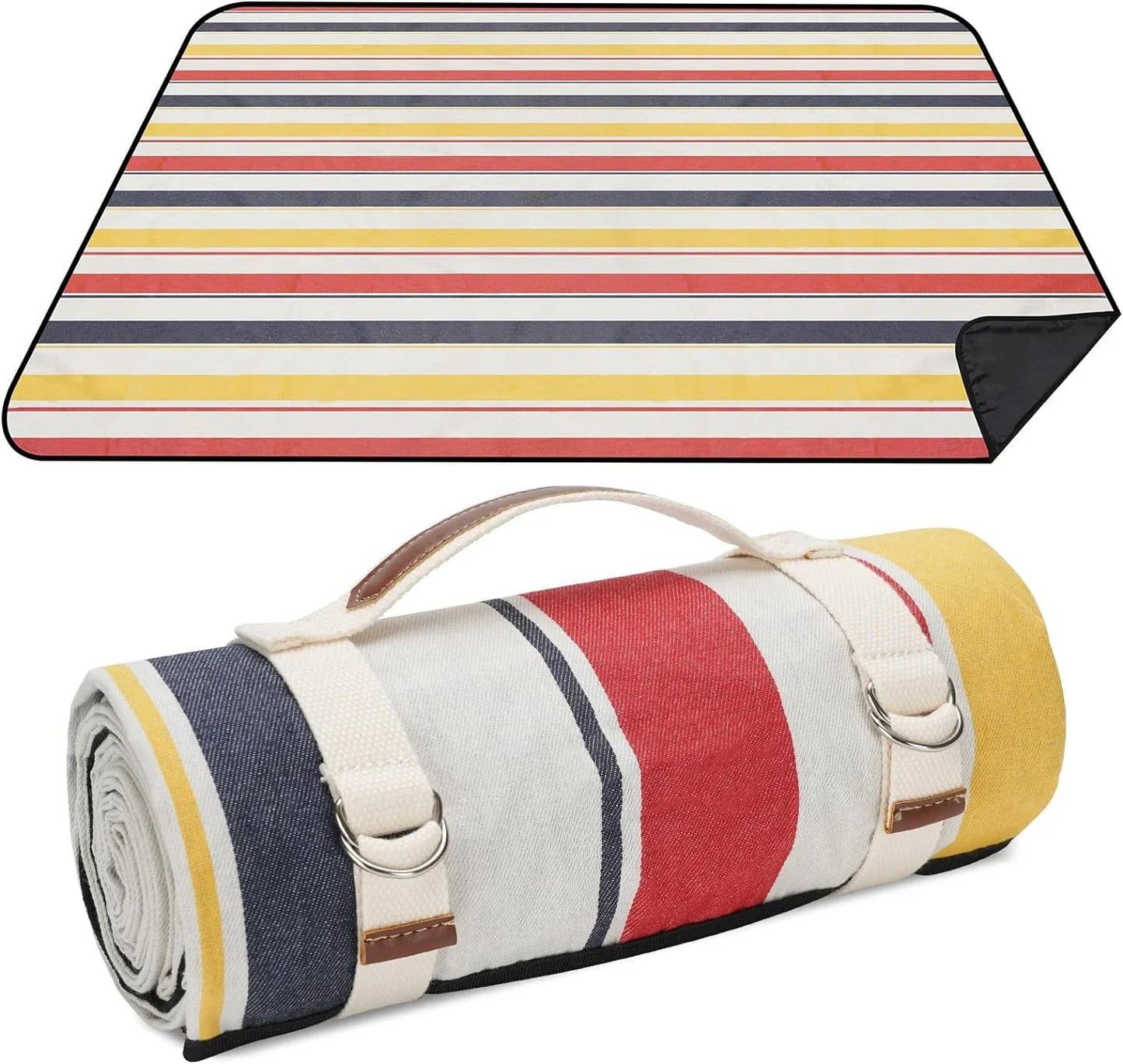 Waterproof Picnic Blanket with Carry Strap for Beach Mat or Family Outdoor Camping Party Large Picnic Outdoor Blanket