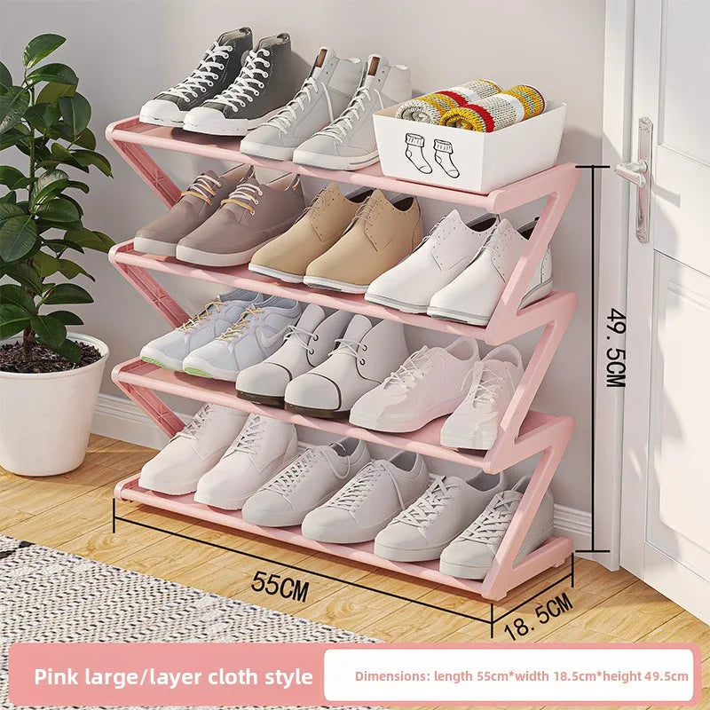 Creative Z-shaped Shoe Rack, Simple Household Shoe Storage, Multi-layer Assembly Shoe Rack for Dormitories Shoe Storage
