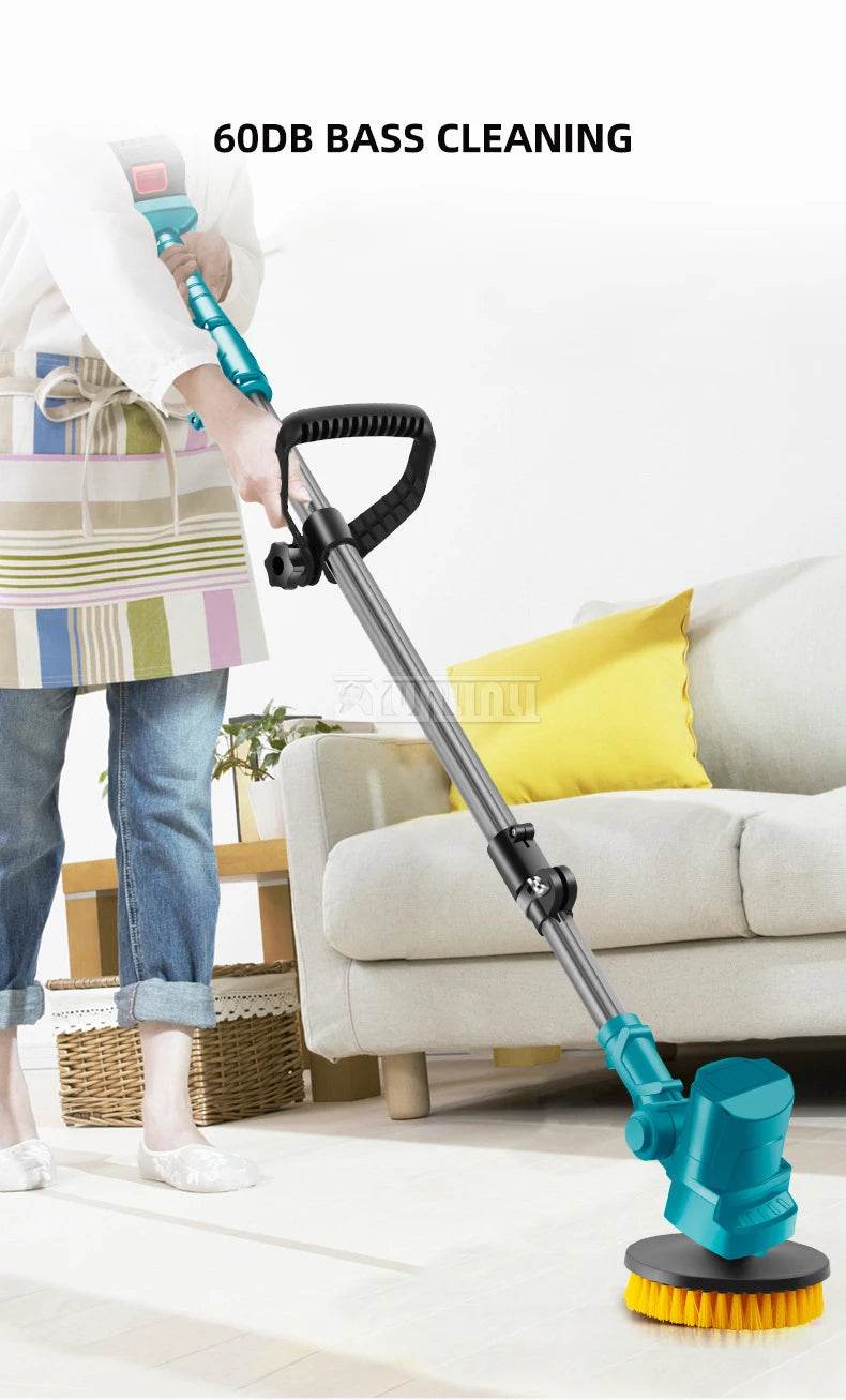 Bathroom Yard Cleaning Polishing Brush Retractable Electric Sweeping Brush Home Garden - AIAZ