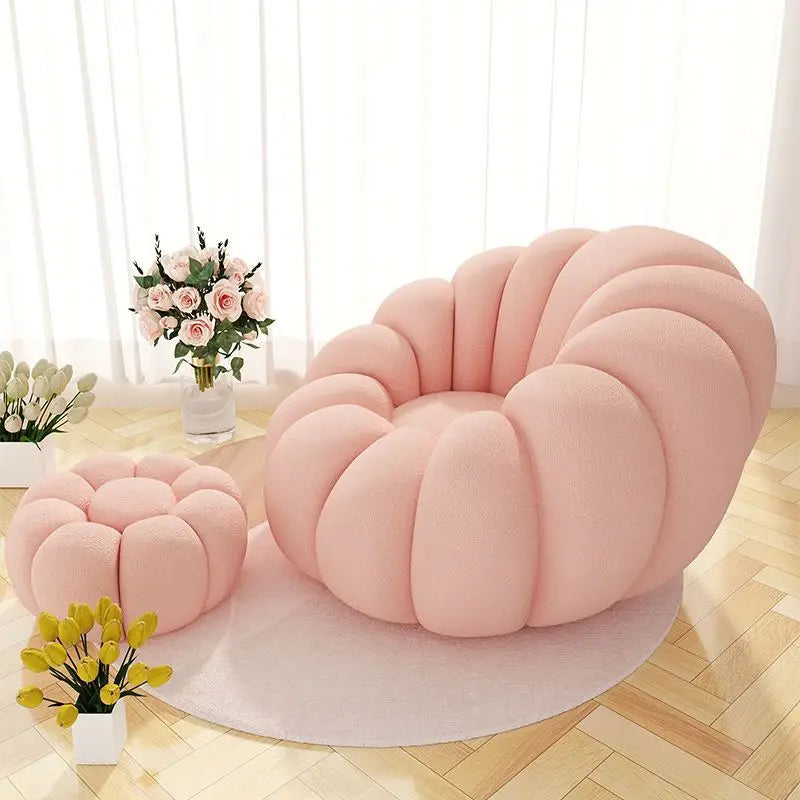 Nordic Lazy People Sofa Cute Pumpkin Cloud Shaped Sofa Chair Balcony Leisure Chair Living Room Single Relaxation Sofa Furniture