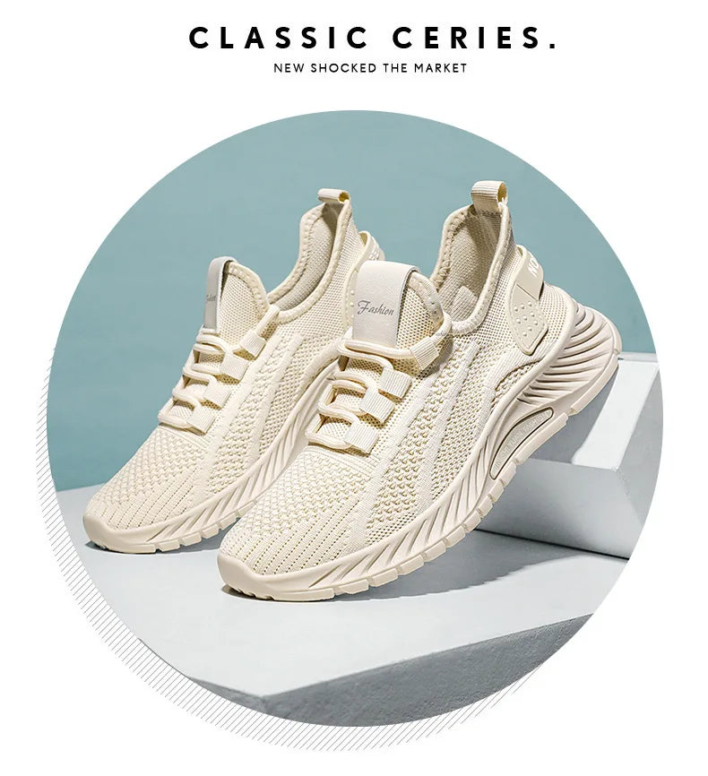 Women Lace Up Running Shoes Sporty Outdoor Beige Fabric Sneakers Comfort Lightweight Non Slip Athletic Shoes for Gym Work Casual