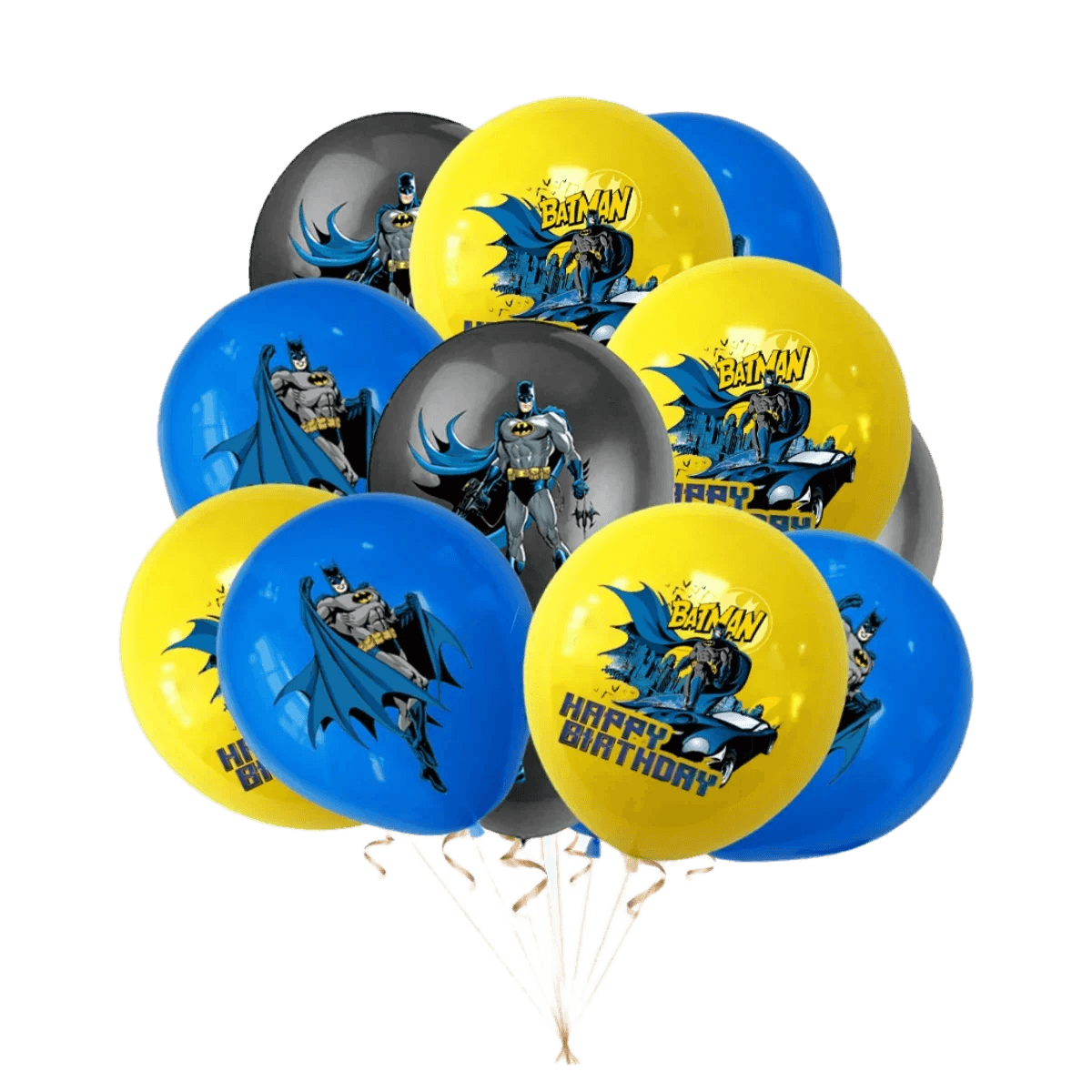 12pcs 12 Inch Batman Latex Balloons Birthday Party Decorations Superhero Globos Toys for Kids Baby Shower Boys Party Supplies - AIAZ
