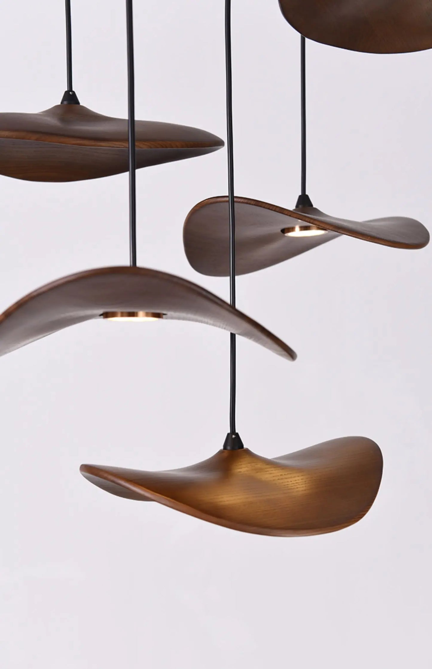 Japanese Lotus Leaf Chandelier Wabi Sabi Solid Wood Lamp Living Dining Room Zen Tearoom Villa Duplex Kitchen Island Linear Light