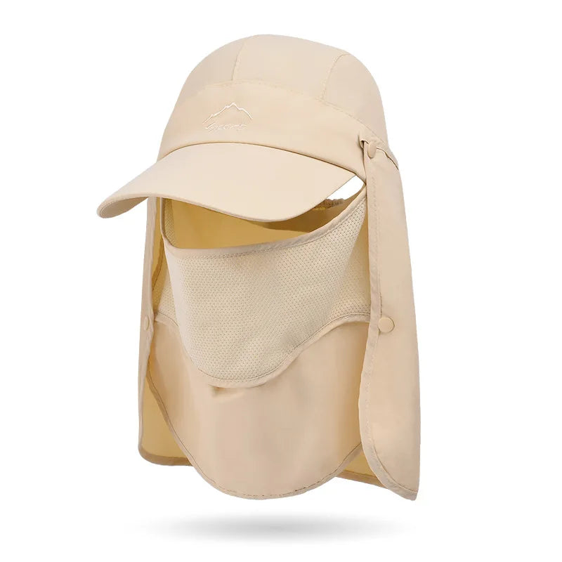 Summer Quick Drying Baseball Caps For Men Women Anti UV Sun Hat Breathable Hiking Fishing Hat Male Outdoor Detachable Shawl Hats