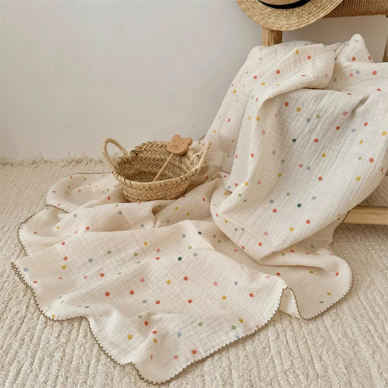 Baby Blanket Newborn Summer Muslin Swaddle Blankets Baby Wrap Cotton Soft Receiving Blankets Bedding Crib Quilt Stuff Bath Towel