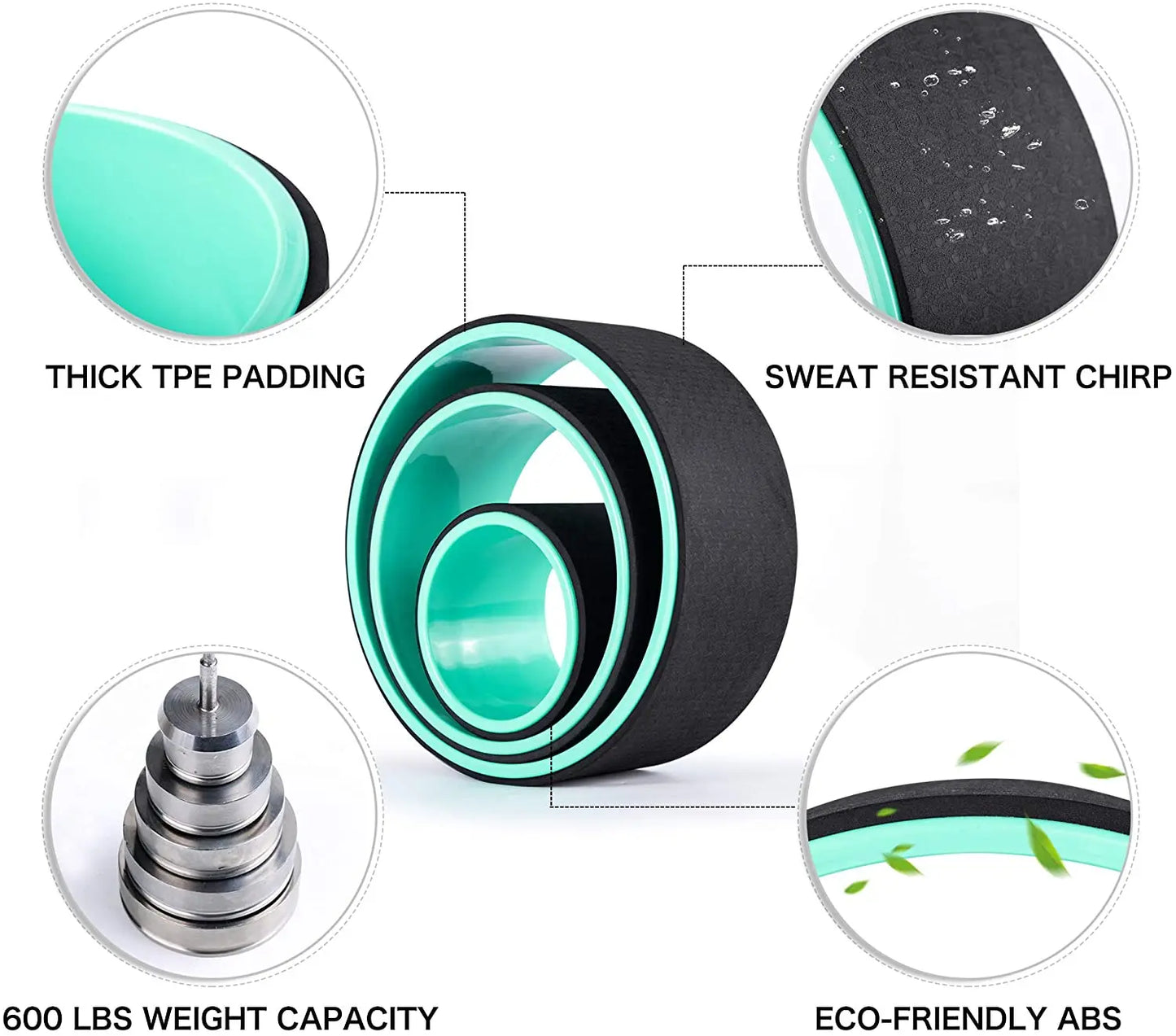 Hot Sell Fitness Gym Eco Cork Roller Yoga Wheel Set of 3 for Back Pain Relief