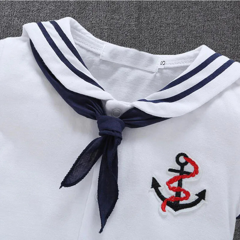 Newborn Baby Boy Clothes Playsuit Sailor Navy  Romper Short Sleeve Jumpsuit Costumes Clothes Summer Outfits Newborn Baby Clothes