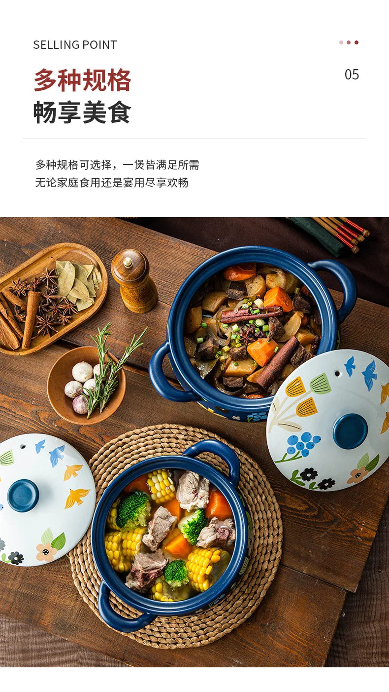 Korean Ceramic Casserole Creative Drum-shaped Stew Pot Spodumene Saucepan Kitchen Pan Home Cookware Cooking Tools Clay Pot