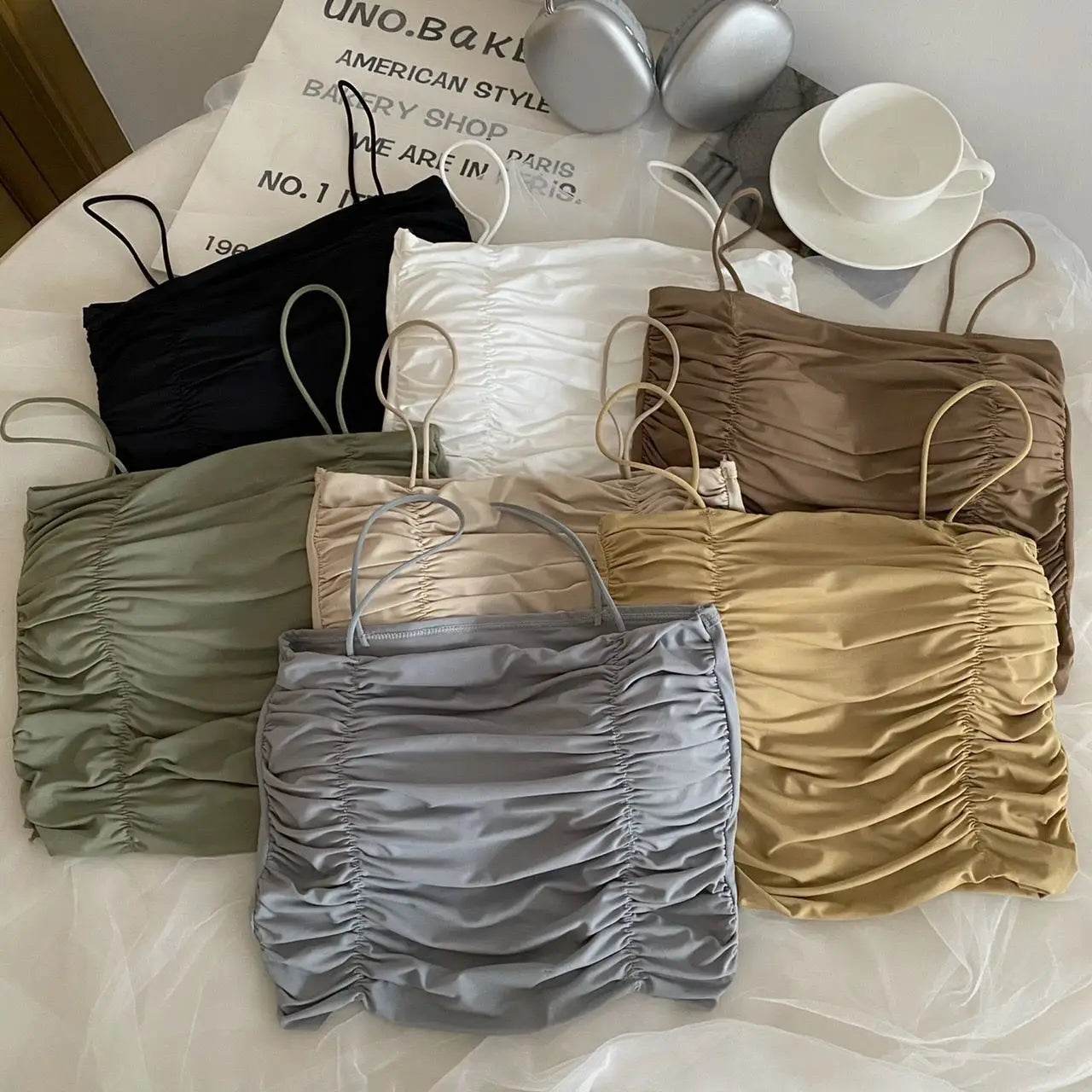 Women Crop Tops Sexy Tank Top For Lady Summer Tube Tops With Cups Female Underwear Lingerie Woman Clothing Girls Camisole Vest - AIAZ