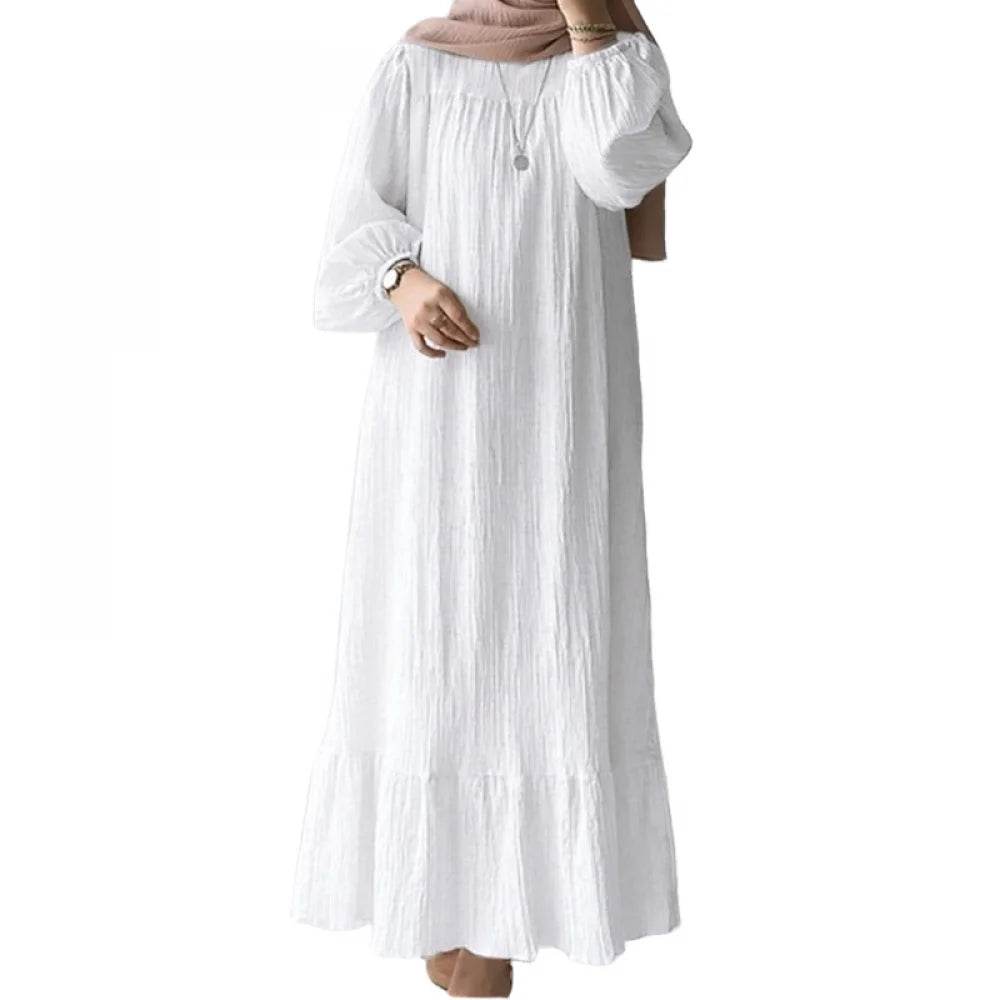 Elegant Women Muslim Abaya Robe Ramadan Sundress Prayer Dresses Fashion Long Batwing Sleeve Islamic Vestidos Kaftan - AIAZ