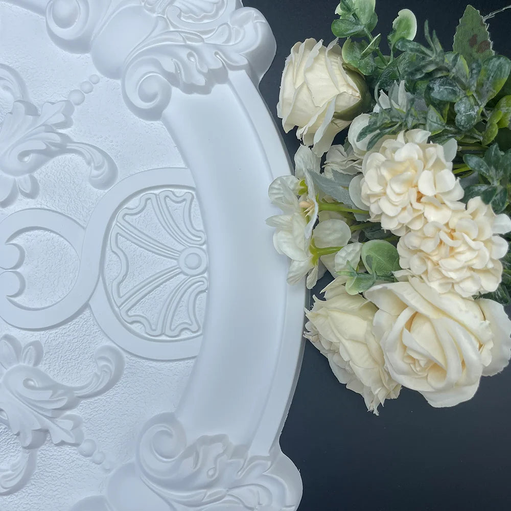 White PU lamp panel imitation gypsum resin PVC polyurethane construction home decoration decoration material disc foam