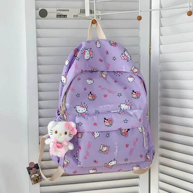 Hello Kitty backpack for junior high school students cute cartoon fashion school bag large capacity school bag for women - AIAZ