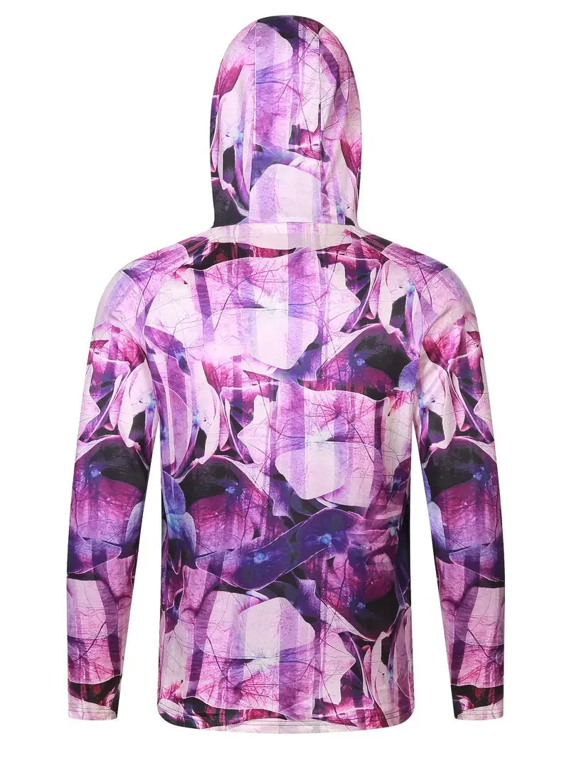 Fishing Shirt Hooded Men Fishing Clothes Outdoor Summer Mask Hoodie Sun Uv Protection Performance Jersey