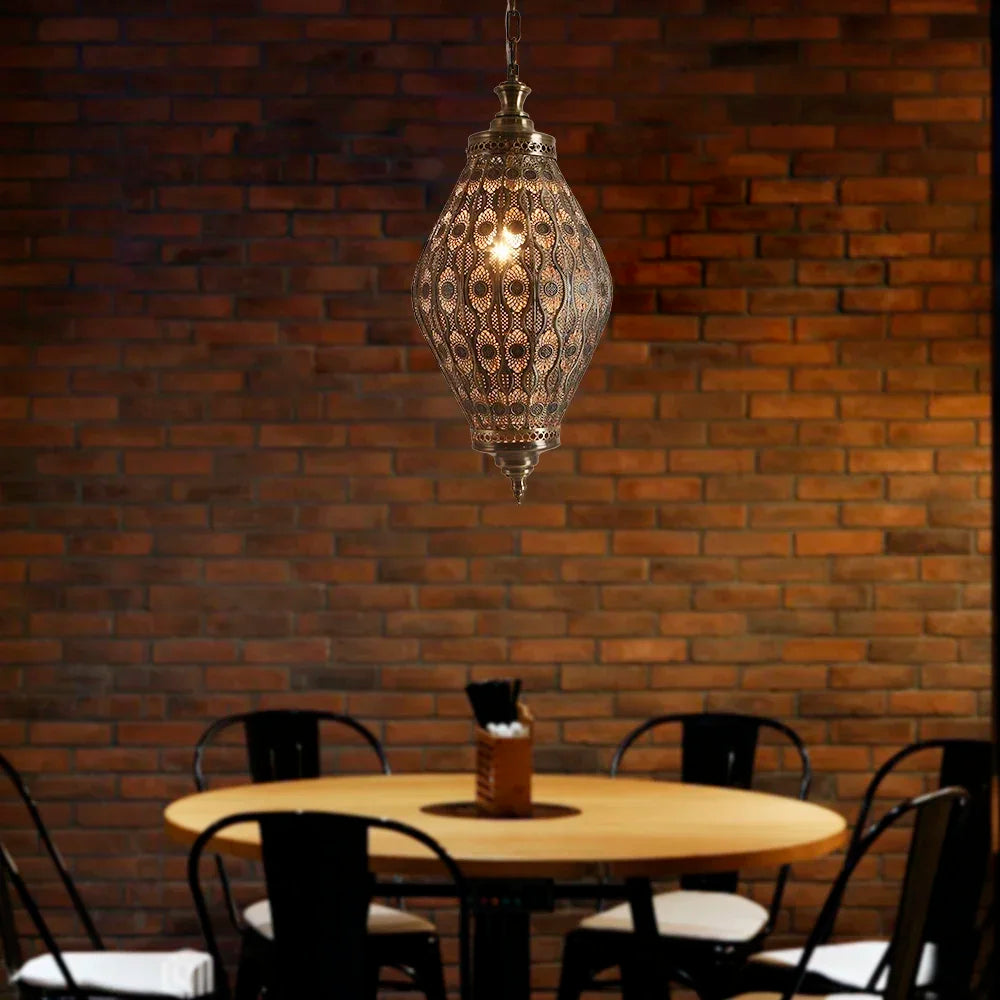 Southeast Asian Style Hanging Pendant Light Fixture Morocco Lamp Dining Room Turkish Asia Cloth Shop Restaurant Decor Chandelier