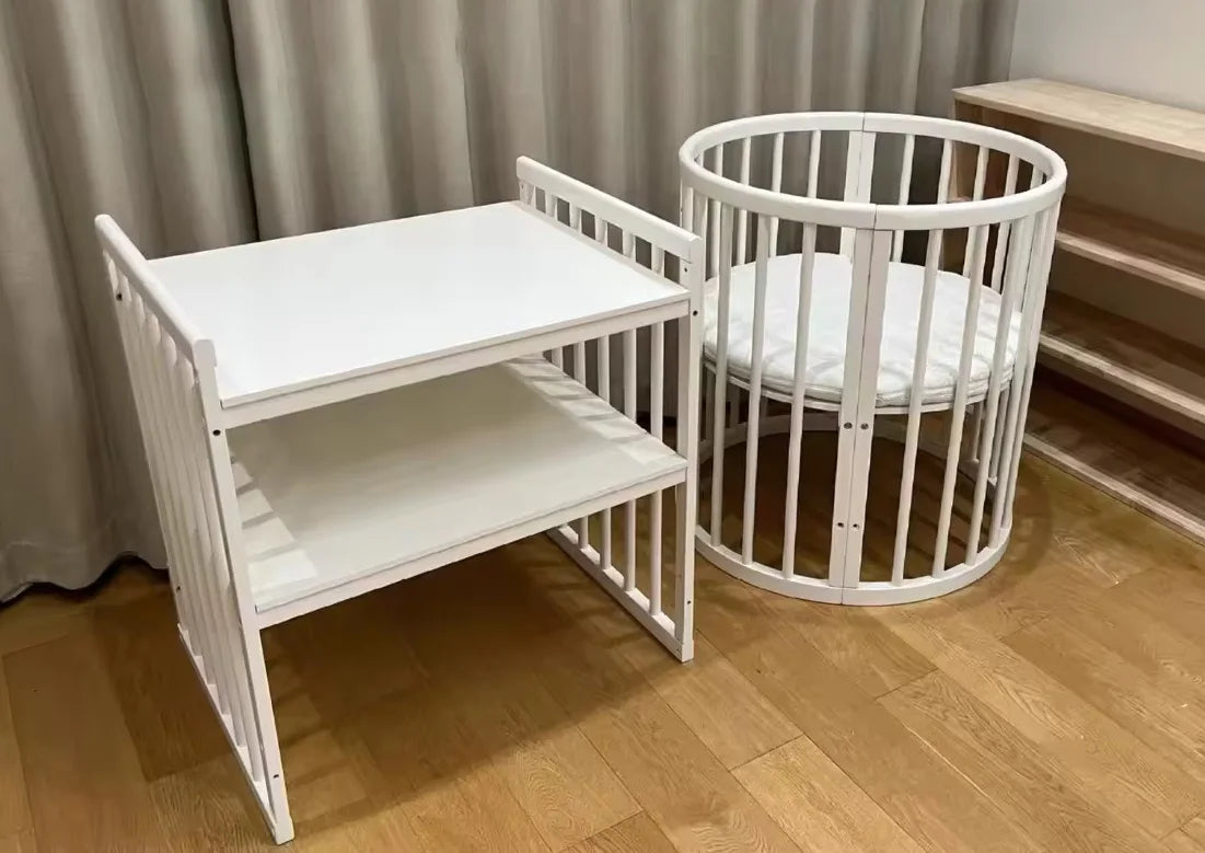 Portable Designs Wheels Mobile Circle Crib Convertible Cribs Sleeping Wood Oval Crib Cot Bed Baby Beds For New Born