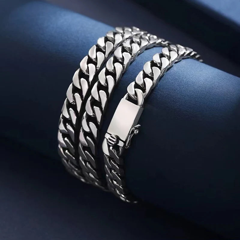 Factory Price 100% S925 Sterling Silver Miami Hiphop Cuban Trend Clavicle Chain Necklace for Man Women Boyfriends Jewelry