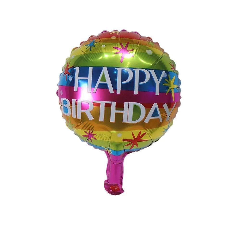 10pcs 10 Inch Birthday Theme Foil Balloons Round Air Inflatable Ballon Kids Toys Happy Birthday Party Decoration Baby Shower - AIAZ