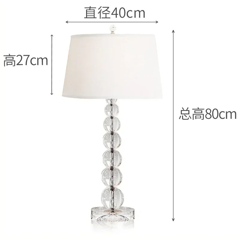 2025 Creative Fabric Table Lamp Crystal Glass Ball Lamp Living Room Creative Bubble Light Bedroom Beside Art Reading Lamp