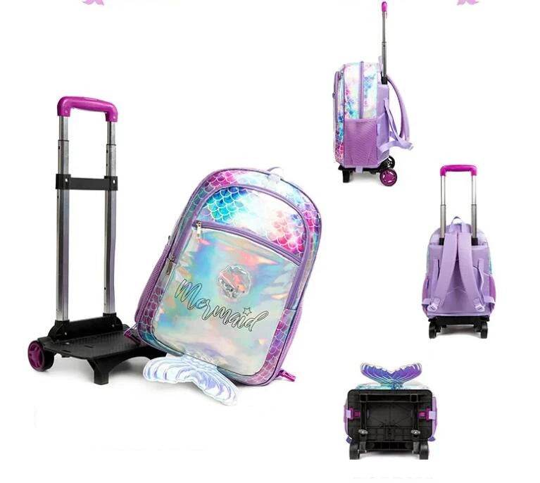 School Wheeled backpack Bag School bag with wheels Trolley Satchel bag Kids School Rolling backpack for girls School Trolley Bag - AIAZ