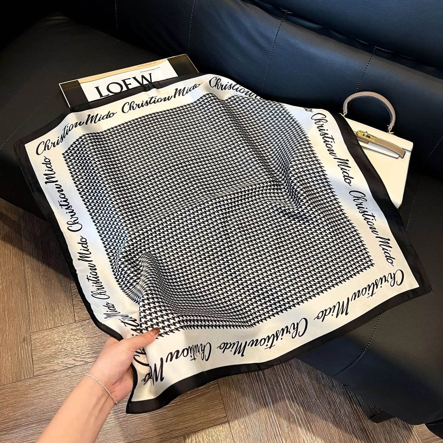 2024 New Leopard Print Square Scarf Women's Imitation Silk Scarf Casual Versatile Decoration Small Neck Scarf 70CMx70CM - AIAZ