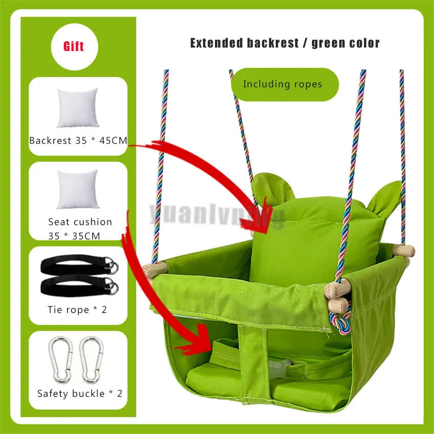 Kids Swing Portable Ceiling Suspended Chair With Seat Cushion Kids Baby Children's  Hammock with Safety Belt For Kids Babies