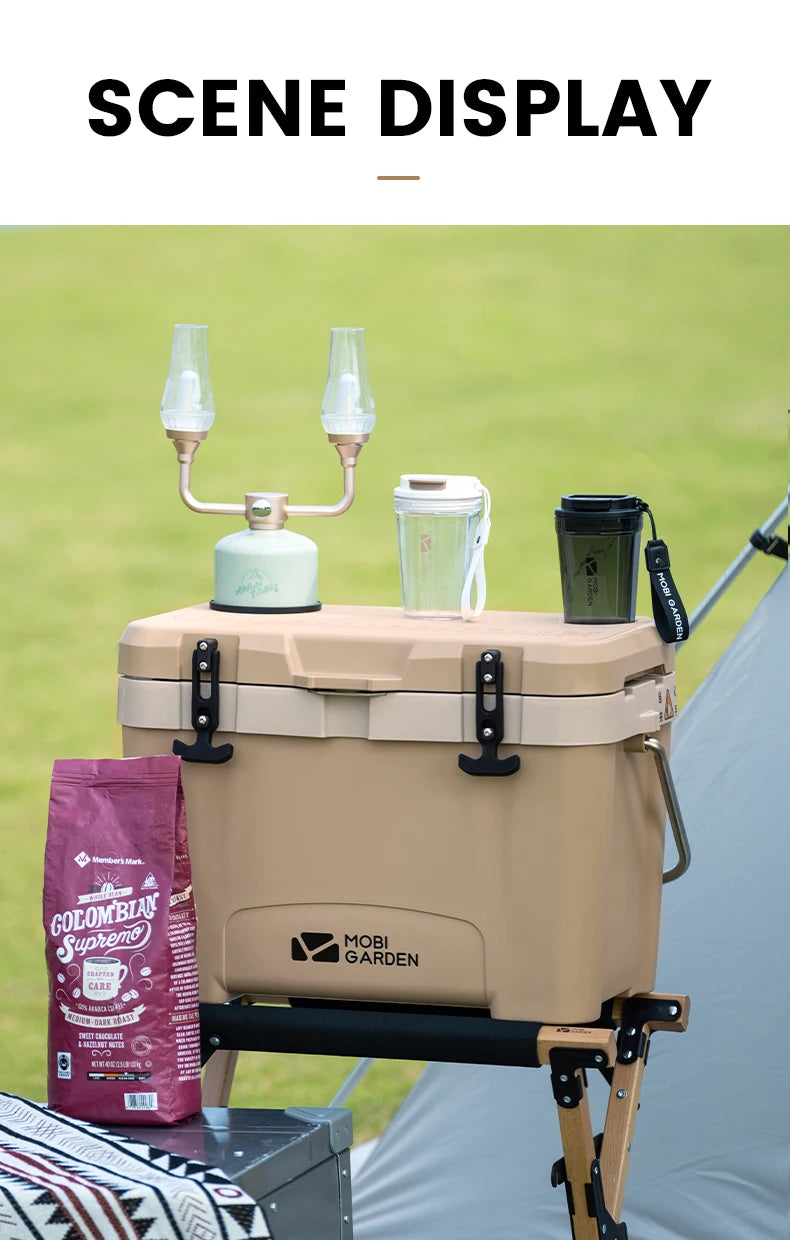 MOBI GARDEN Camping Ice Box 25L Portable Large Capacity Car Refrigerator Food Barbecue Cold Storage Outdoor