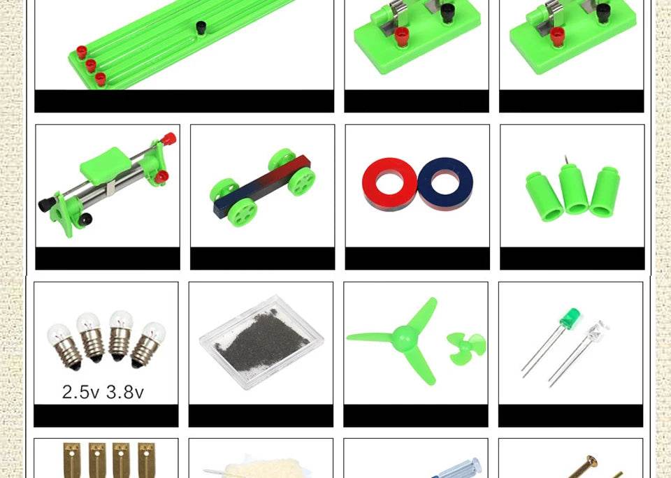 Physics Labs Basic Electricity Discovery Circuit Magnetism Experiment Kits Science Education Toy for Junior Senior High School - AIAZ