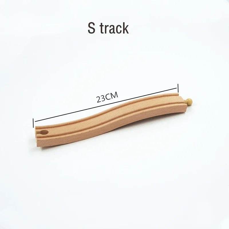 DIY Children Wooden Train Rail Track Accessories Toy Cross Track Railway Toys Compatible All Track for Kids Boys & Girls Gifts - AIAZ