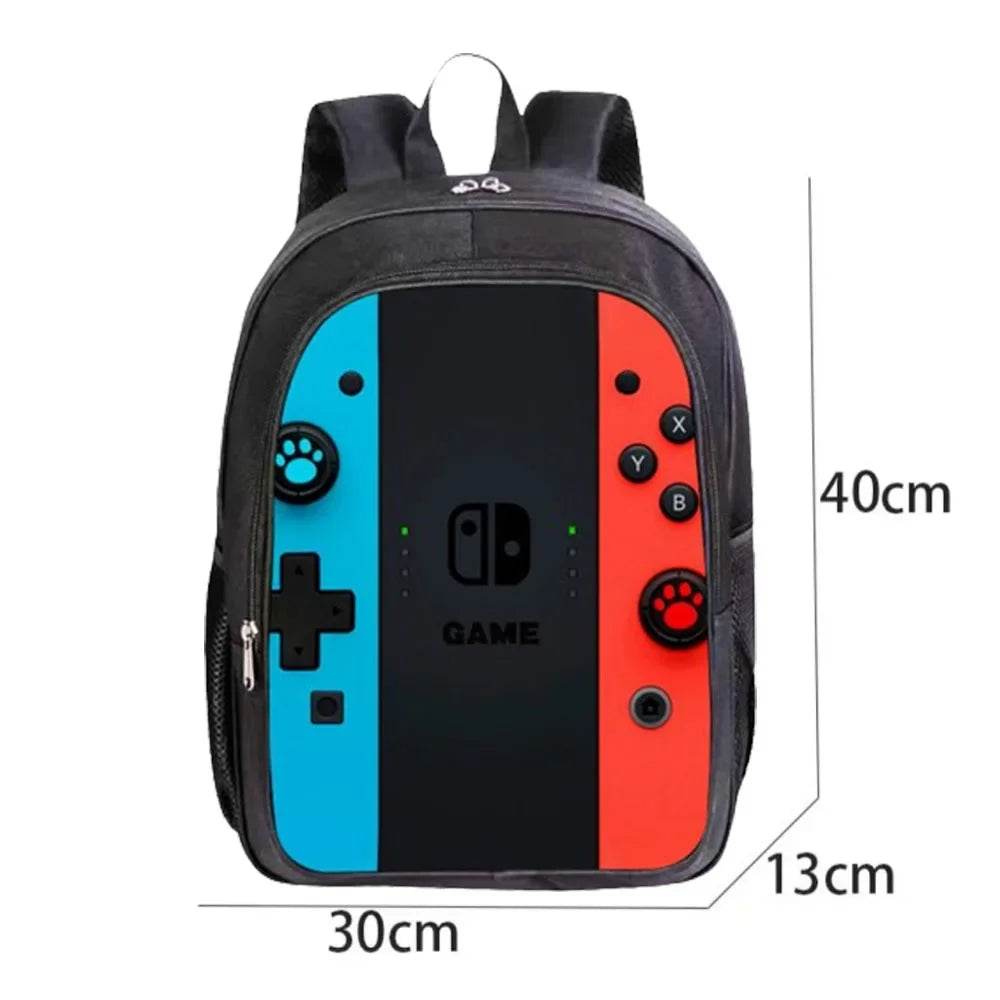 Back To School Game Console Pattern DIY School Bag for Primary and Secondary Students Lunch Bag Pen Bag Shoulder Bag Three Sets - AIAZ