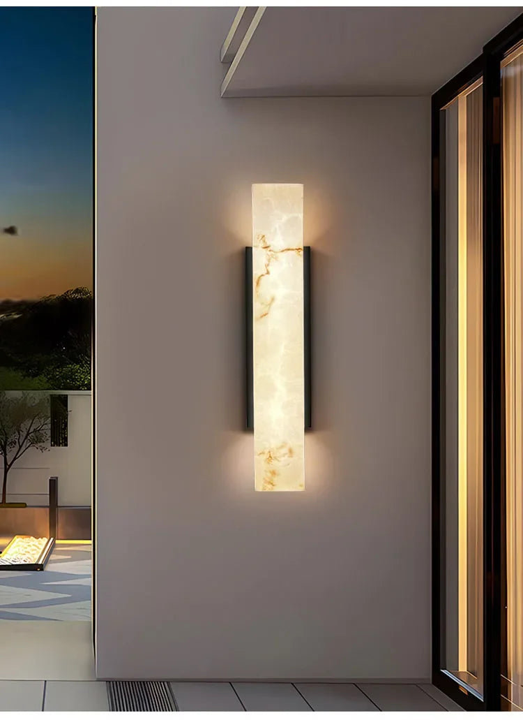 Modern Minimalist Outdoor Waterproof IP65 Lmitated Marble LED Wall Light AC85~265V Stainless Steel Porch Lamp For Street Adorn
