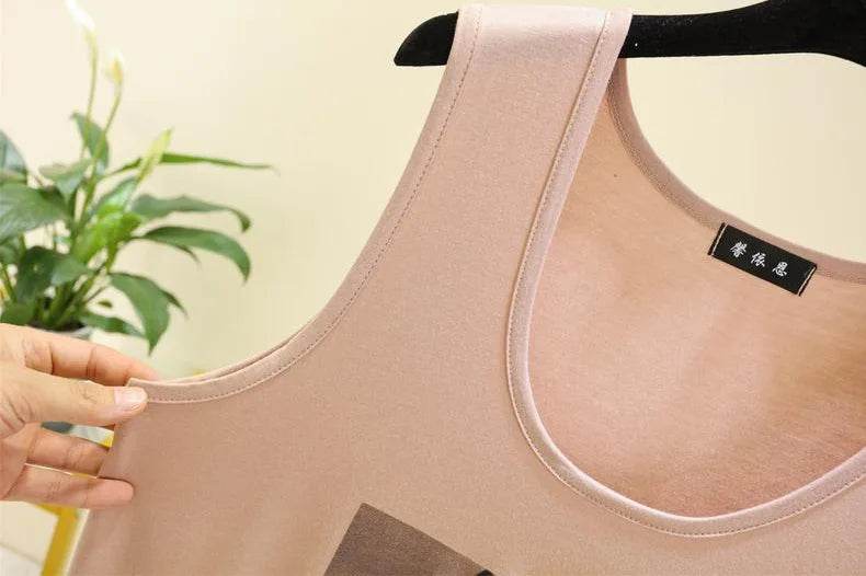 Women Long Tank Tops O-Neck Fashion Print Beauty's Head Casual Loose sleeveless T-shirt streetwear camis tops - AIAZ