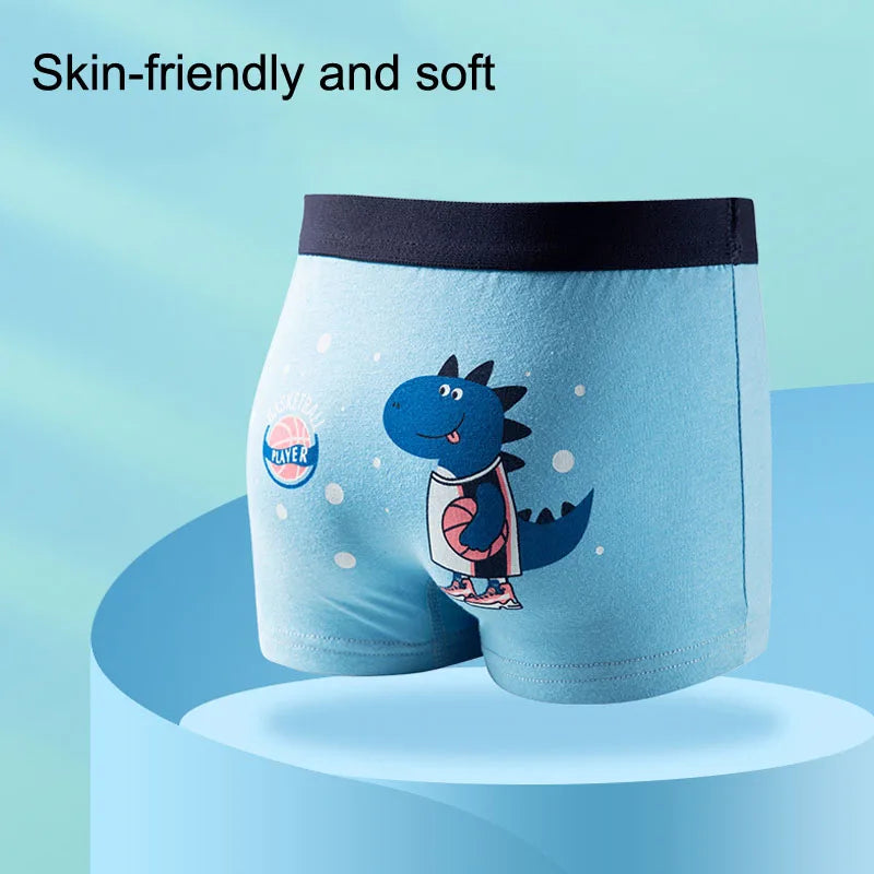 4 Pcs/Lot Children's Underwear Boys Panties Underpants Dinosaurs Helicopters Cars Cotton Breathable Kids Shorts Boy Boxer Briefs