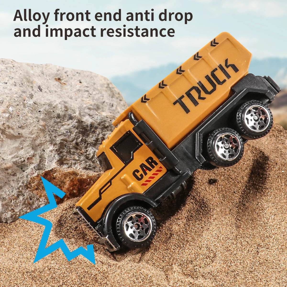 6pcs/set Toys for Boys Alloy Engineering Truck Toy Car Excavator Bulldozer Roller Miniature Model Diecast Kid Birthday Gift - AIAZ