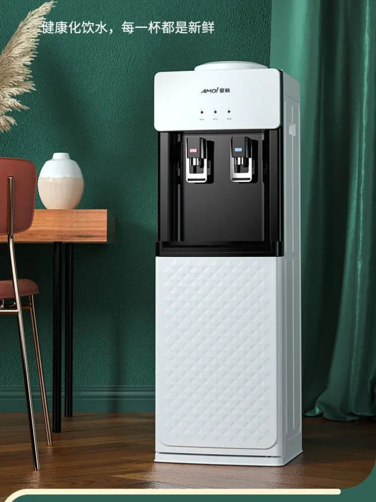 AMOI New - model Household Vertical Automatic Barreled Water Dispenser with Refrigeration and Heating for Office Drinks.