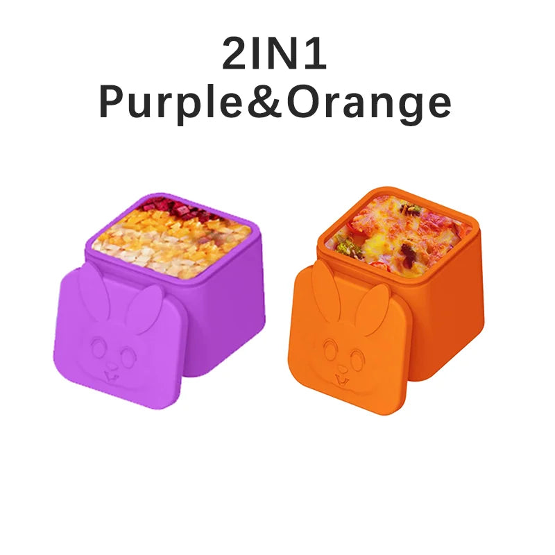 Non-stick Silicone Lunch Box For Kids Sauce container With Lid Small Lunch Box Accessories Dip Container Food storage container