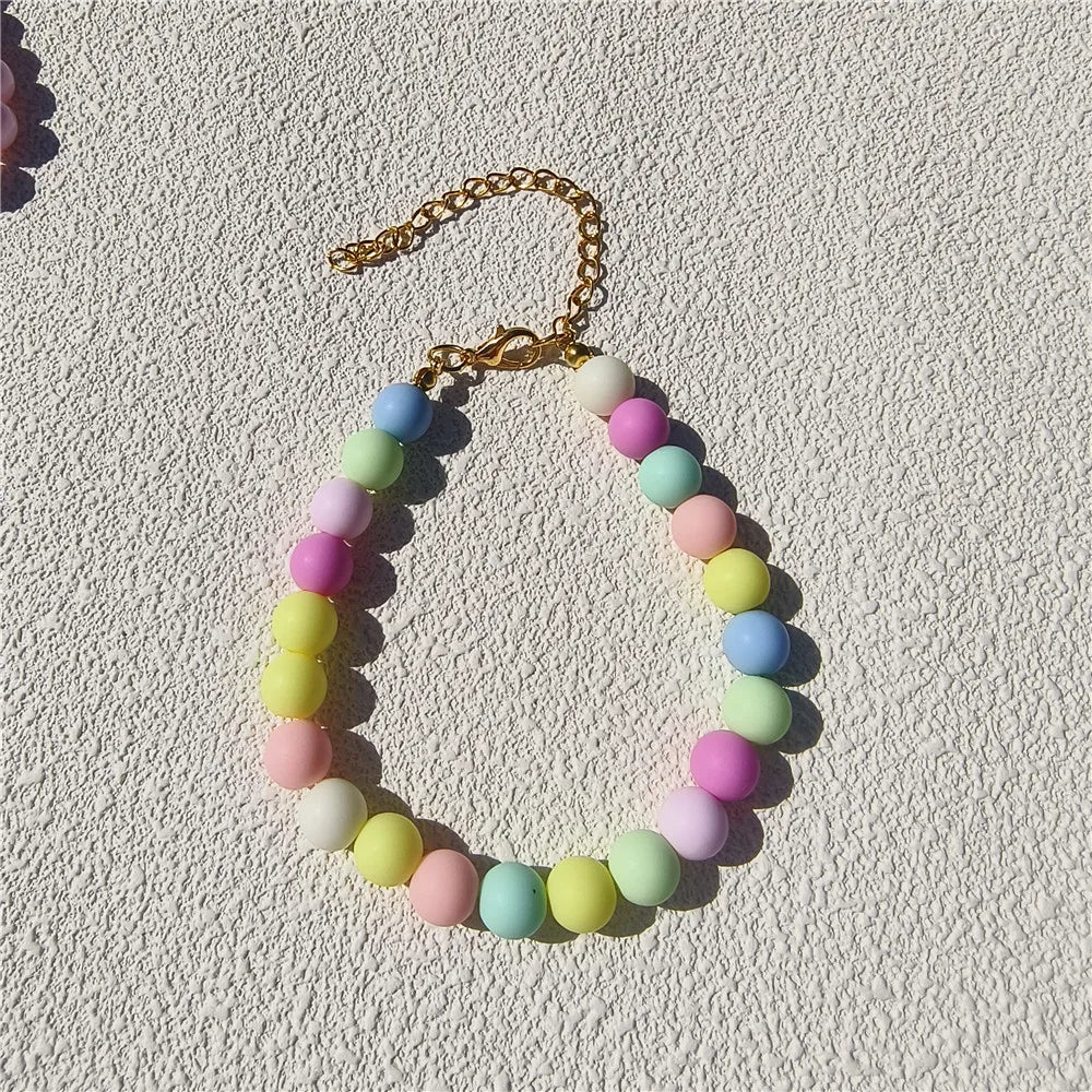 Dogs Necklace Extension Chain Design Pet Collar Fashion Dogs Faux Pearls Necklace Loop DIY Cat Dog Grooming Accessory